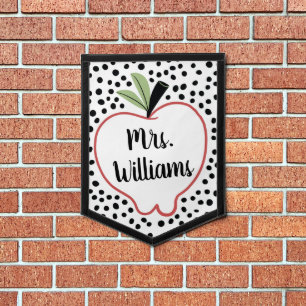Custom Teacher Name Apple Pennant