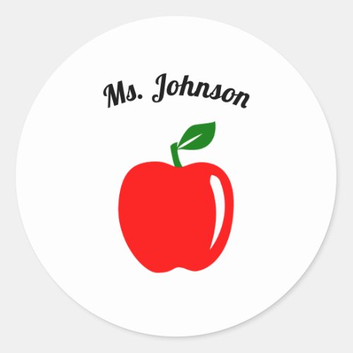 Custom Teacher Name Classic Round Sticker