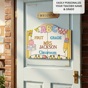 Custom Teacher Name Classroom    Back to School  Door Sign