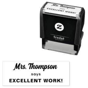 Custom Teacher Name Excellent Work! Self-inking Stamp