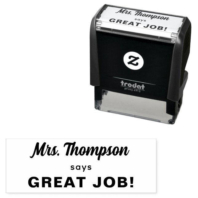 Custom Teacher Name Great Job! Self-inking Stamp (In Situ)
