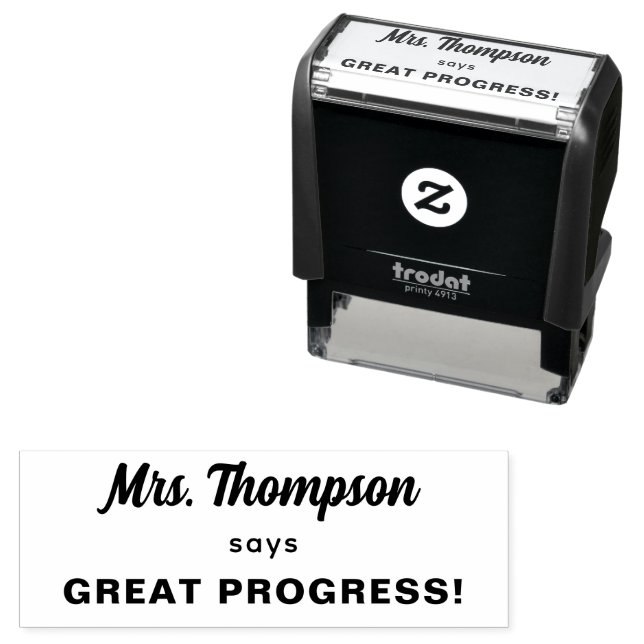 Custom Teacher Name Great Progress!  Self-inking Stamp (In Situ)