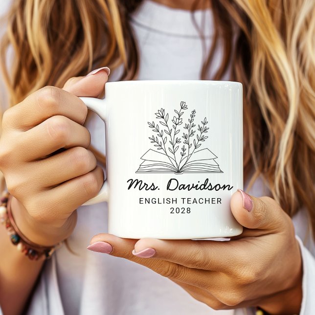Custom Teacher Name Mug, Back to School Teacher Coffee Mug (Back to school teacher mug, Teacher appreciation mug, End of year thank you mug, First year teacher)