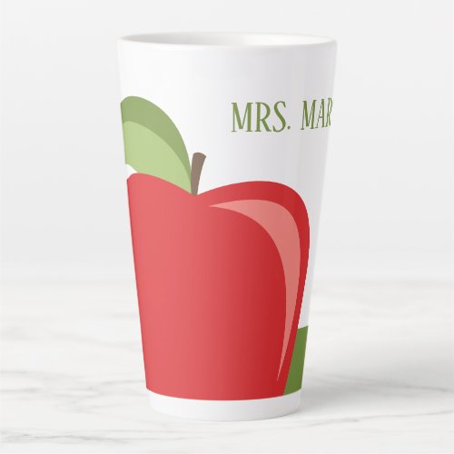 Custom Teacher Name with Modern Apple Latte Mug
