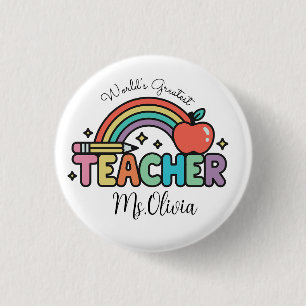 Custom Teacher Name   World’s Greatest Teacher Button