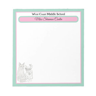 Custom Teacher Notepad – School & Name Personalize