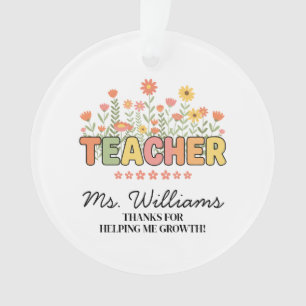 Custom Teacher Ornament, Thank You Gift Teacher Ornament