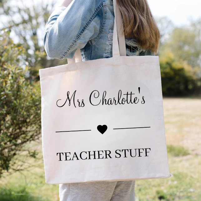 Custom Teacher Teacher Stuff Personalised Teacher Tote Bag (Creator Uploaded)