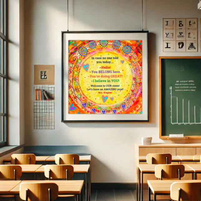 Custom Teacher Welcome Classroom Inspirivity Poster | Zazzle