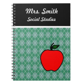 Custom Teacher's Apple Class School Notebook Gift