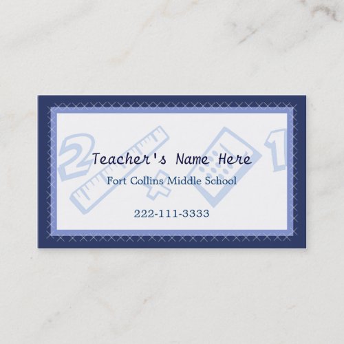 Custom Teacher's Business Card