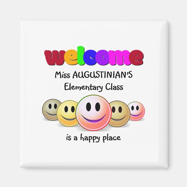 Custom Teachers Class Welcome Magnet (Front)