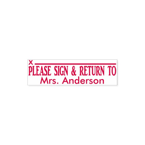 Custom Teachers Name Please Sign and Return To Self_inking Stamp