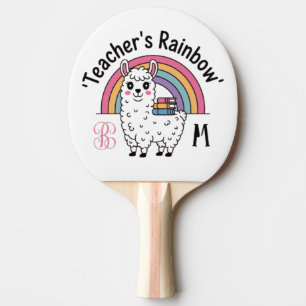 Custom "Teacher's Rainbow" Ping Pong Paddle – Cute