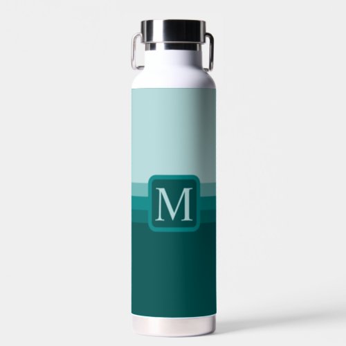 Custom Teal Blue Hunter Green Color Block Water Bottle