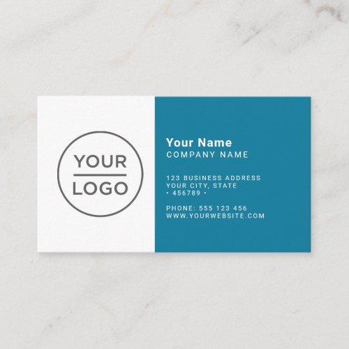 Custom teal blue modern minimalist any color business card