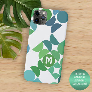 Custom Teal Blue Shamrock Green Retro Art Pattern iPhone 11 Pro Max Case