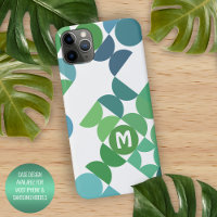 Custom Teal Blue Shamrock Green Retro Art Pattern