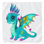 Custom Teal Dragon Bandana