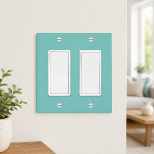 Custom Teal Green Blue Photo Artwork Double Rocker Light Switch Cover