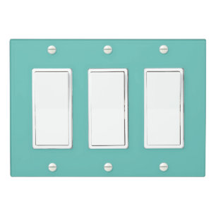 Custom Teal Green Blue Photo Artwork Triple Rocker Light Switch Cover