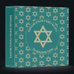 Custom Teal JEWISH FAMILY RECIPES Star of David 3 Ring Binder<br><div class="desc">Stylish, modern teal JEWISH FAMILY RECIPES RING BINDER with Star of David pattern that would make an ideal gift for Mother's Day, Birthdays, and for the Jewish festivals throughout the year, such as Rosh Hashanah, Purim, Hanukkah, Passover, etc. The design shows a TEAL GREEN background color with larger Star of...</div>