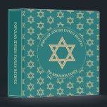Custom Teal JEWISH FAMILY RECIPES Star of David 3 Ring Binder<br><div class="desc">Stylish, modern teal JEWISH FAMILY RECIPES RING BINDER with Star of David pattern that would make an ideal gift for Mother's Day, Birthdays, and for the Jewish festivals throughout the year, such as Rosh Hashanah, Purim, Hanukkah, Passover, etc. The design shows a TEAL GREEN background color with larger Star of...</div>