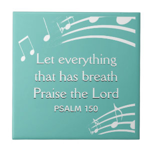 Custom Teal MUSIC NOTES  Ceramic Tile