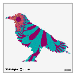 Custom Teal Orange Loop Crow Decal