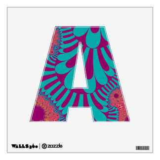Custom Teal Orange Loop Letter A Decal