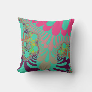 Custom Teal Pastel Mod Throw Pillow