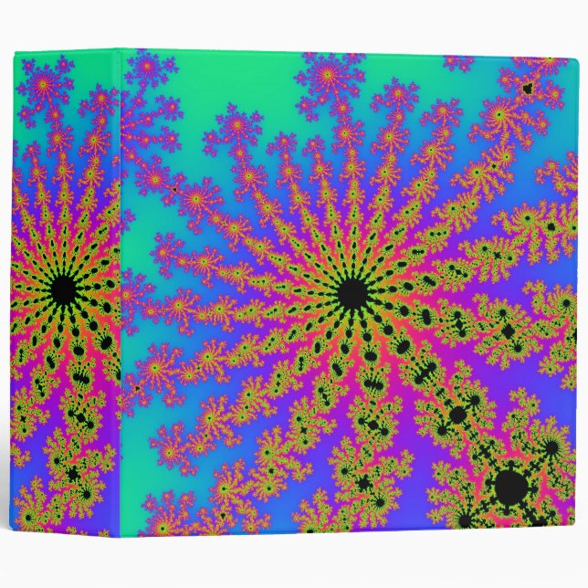 Custom Teal Pink Burst Binder (Front/Spine)