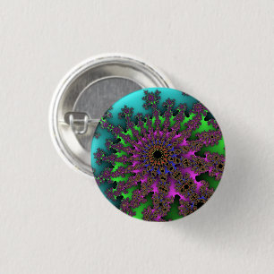 Custom Teal Purple Burst Small Button