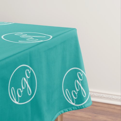 Custom Teal Restaurant Trade Show Logo Business Tablecloth