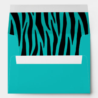 Custom Teal Zebra Envelope
