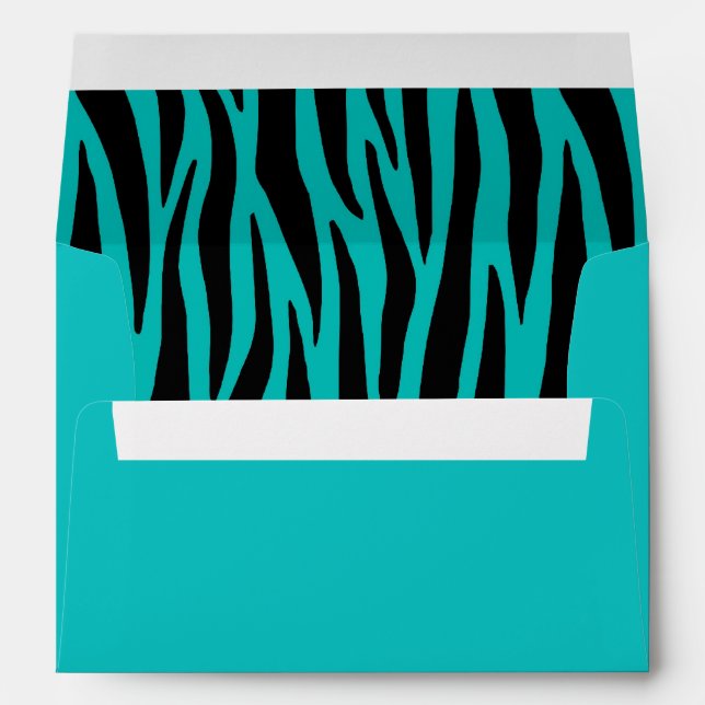 Custom Teal Zebra Envelope (Back (Bottom))
