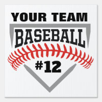 Custom Team Baseball Player Yard Sign