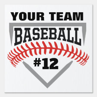 Custom Team Baseball Player Yard Sign