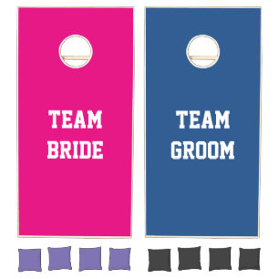 Custom team bride and groom cornhole set