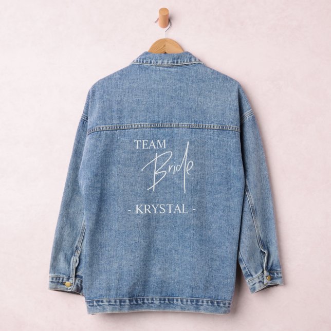 Custom Team Bride Bridesmaid  Denim Jacket (Hangar)