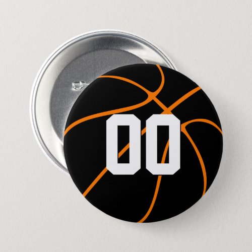 Custom Team Color and NumbersLetters Basketball Button