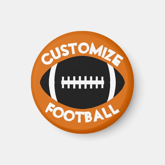 Custom Team Color and Text Football Coach's Office Magnet (Front)