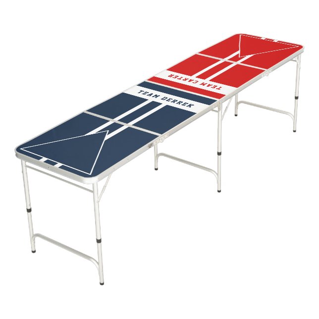 Custom Team Colors Beer Pong Table (Angled)