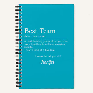 Custom Team Corporate Staff Appreciation Employee Notebook