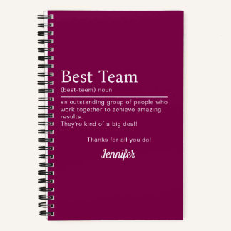 Custom Team Corporate Staff Appreciation Employee Notebook