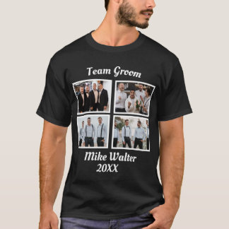 Custom Team Groom 4 Photo T-Shirt