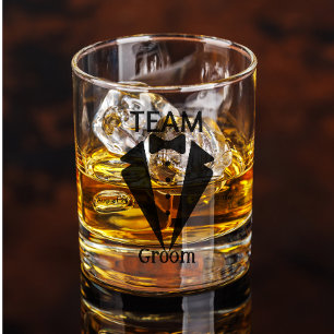 Custom team groom bachelor party favor rocks glass