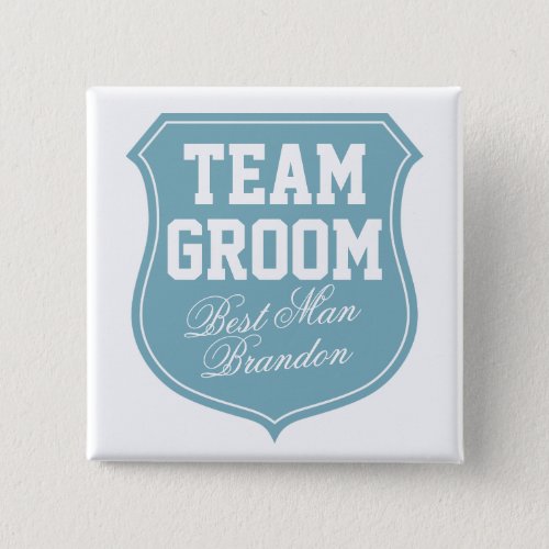 Custom Team Groom buttons for wedding party