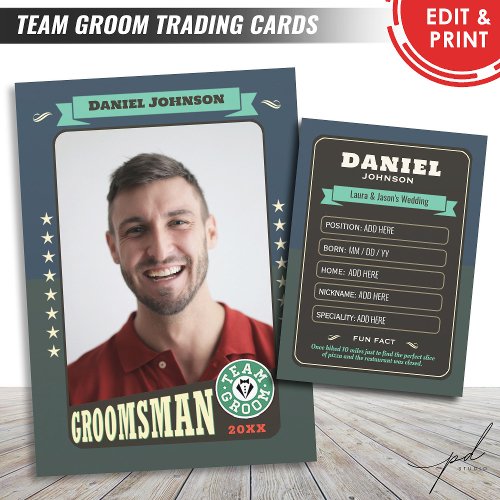 Custom Team Groom Cards Groomsmen Trading Cards