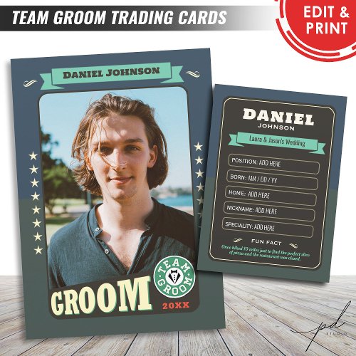 Custom Team Groom Cards Groomsmen Trading Cards